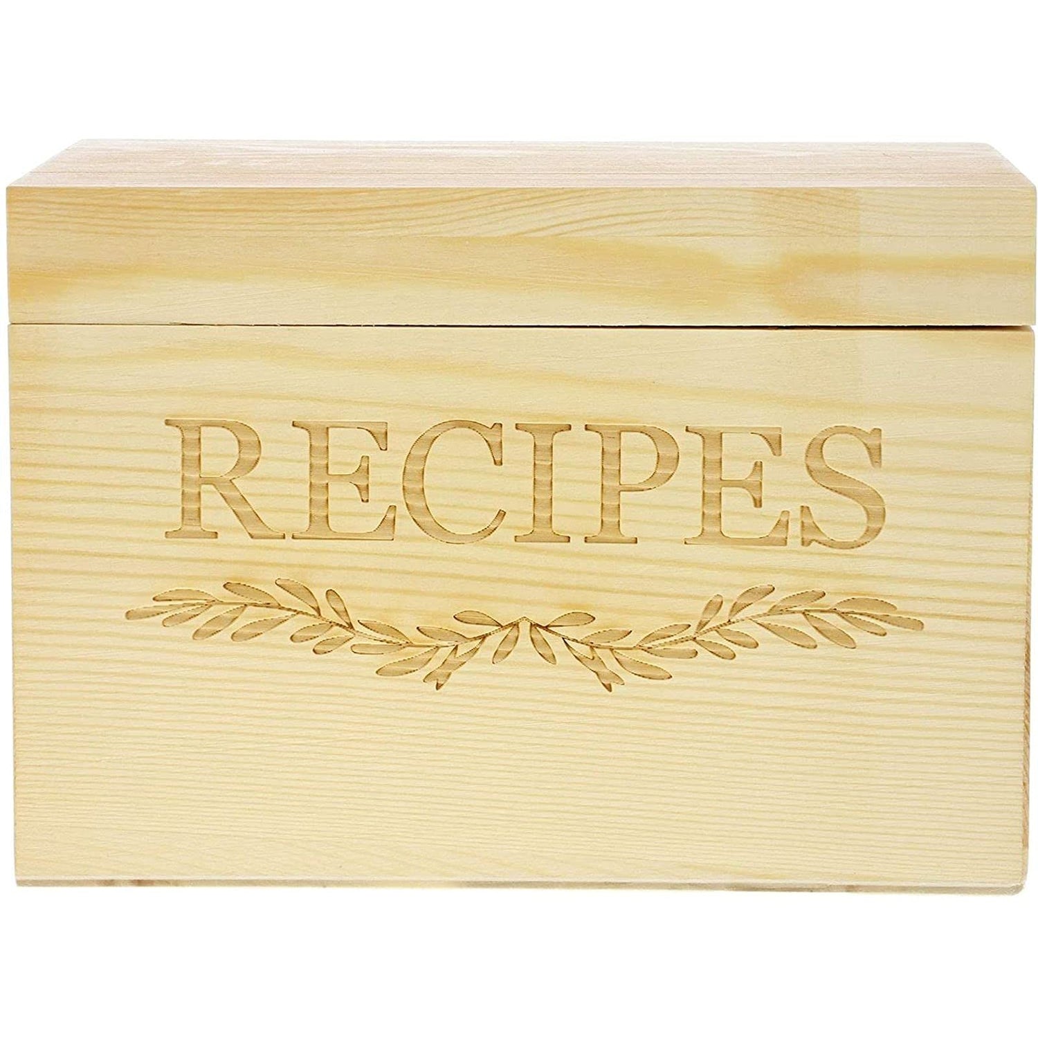 Juvale Wood Recipe Organization Box with Cards and Dividers Juvale