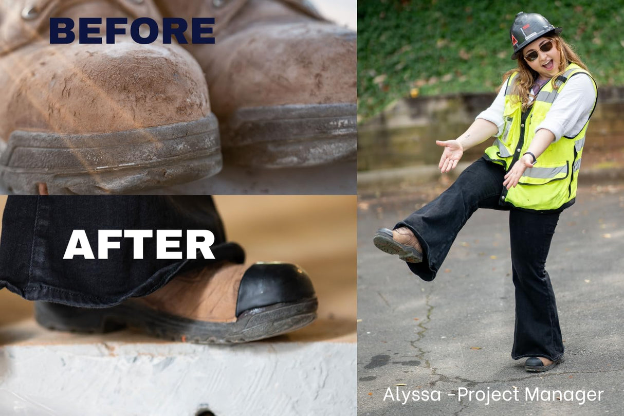 Tuff Toe Work Boot Repair Kit: BLACK TUFF GUN APPLICATOR & BOOT BUNDLE (BLACK) Combo Upgrade Leather Boot Shoe Adhesive Resole Restore Steel Toe Work Tuff Toe