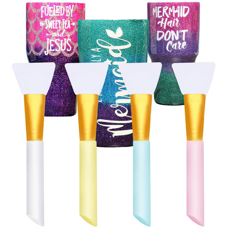 Silicon Epoxy Brushes Set for Making Epoxy Glitter Tumblers, Reusable Flexible Epoxy Application Sticks for Spreading an Even Coat of Epoxy Resin on Riomh