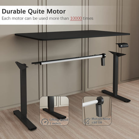 Furmax Electric Height Adjustable Standing Desk Large 55 x 24 Inches Sit Stand Up Desk Home Office Computer Desk Memory Preset with T-Shaped Metal Furmax