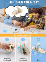 5 Set STEM Kits, STEM Projects for Kids Ages 8-12, 3D Wooden Puzzles, Build and Paint Animal STEM Learning Toys, DIY Educational Science Building Poraxy