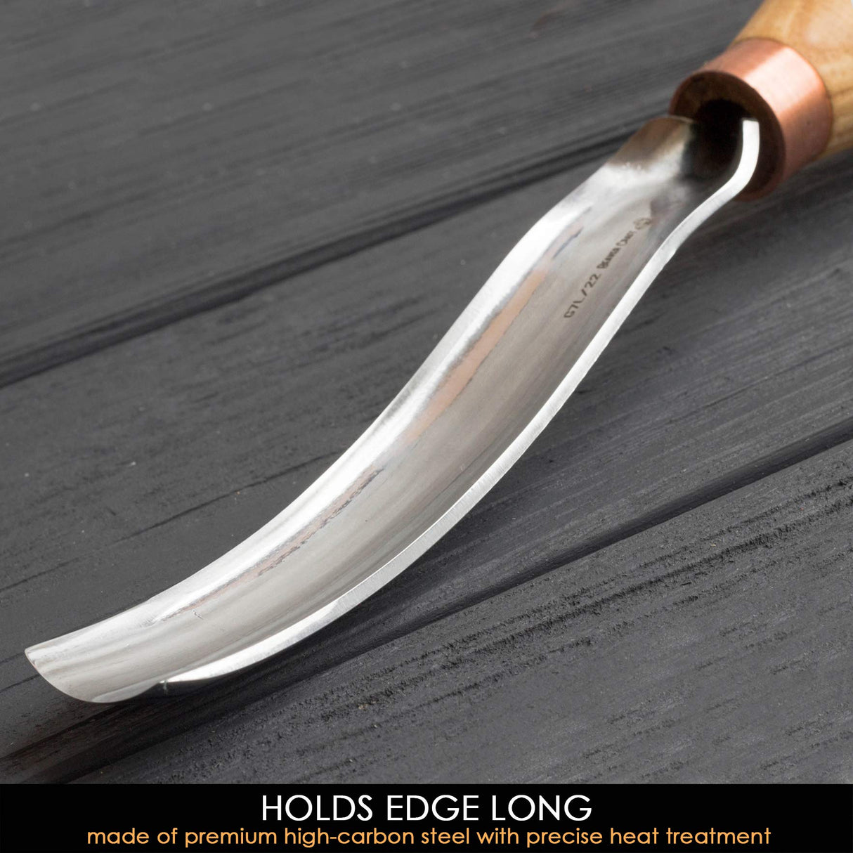 BeaverCraft Wood Carving Gouge 7L/22 Wood Carving Chisels Professional - Spoon Gouge, Cup Chisel Curved Chisel for Woodworking - Spoon Carving Knife BeaverCraft