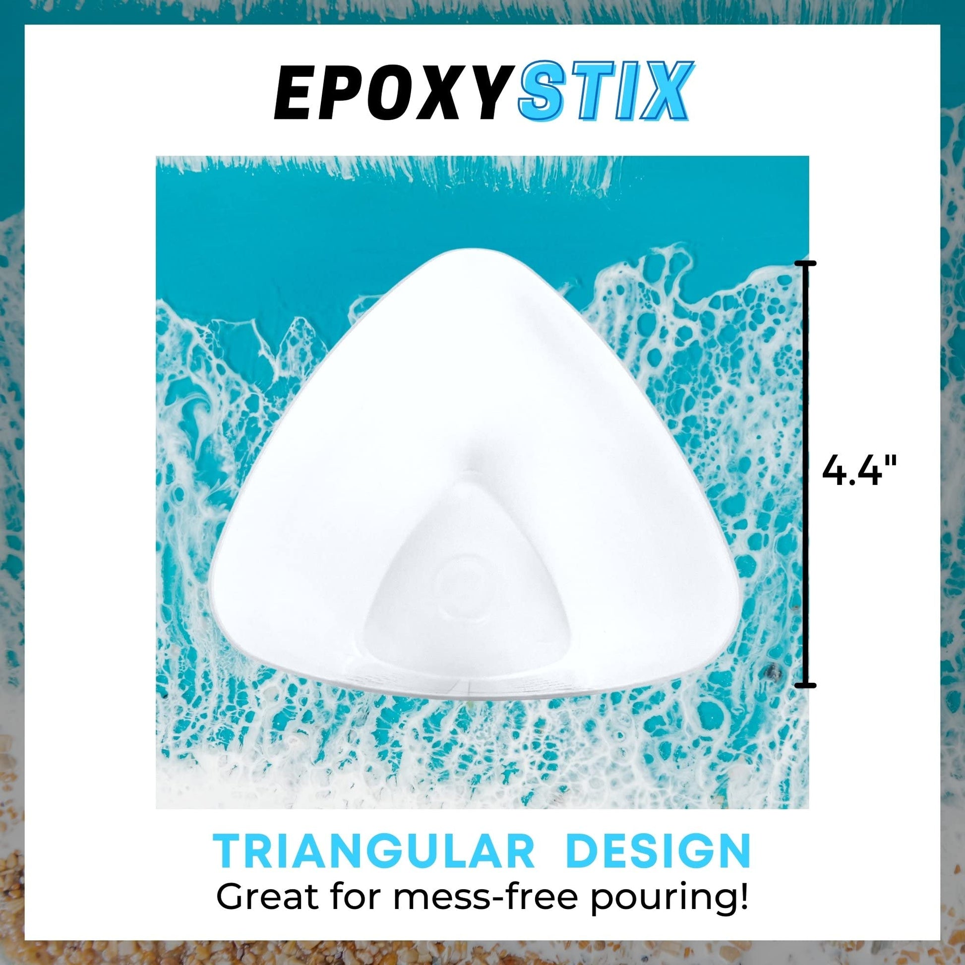 EpoxyStix [Pack of 10] 32oz Triangular Paint/Epoxy Mixing Cups - Pack of Ten - Ideal For Mixing and Precise Pouring - Made from Polypropylene - - WoodArtSupply