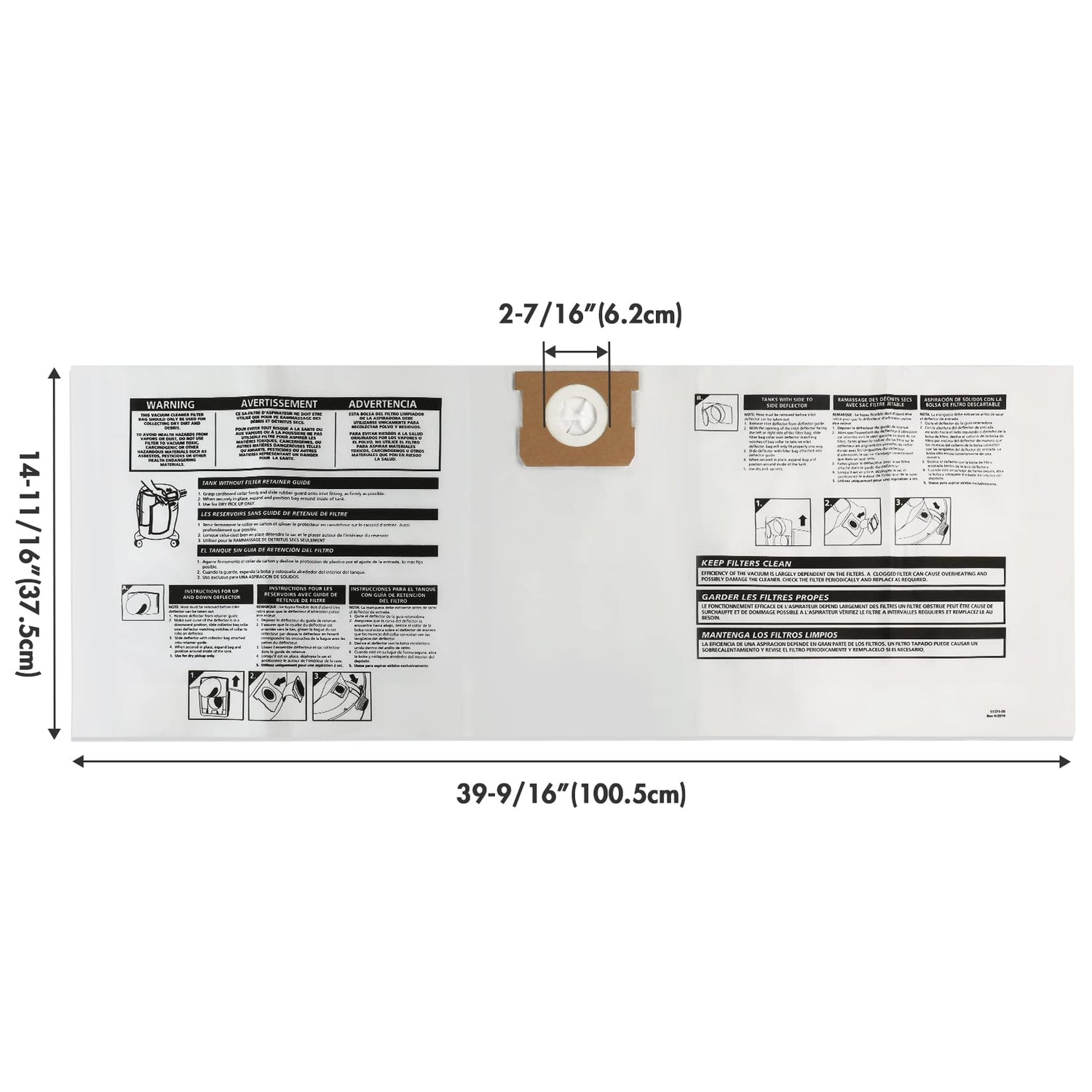 Shop-Vac 90662 10-14 Gallon Disposable Collection Filter Bag, 6 Pack Shop-Vac