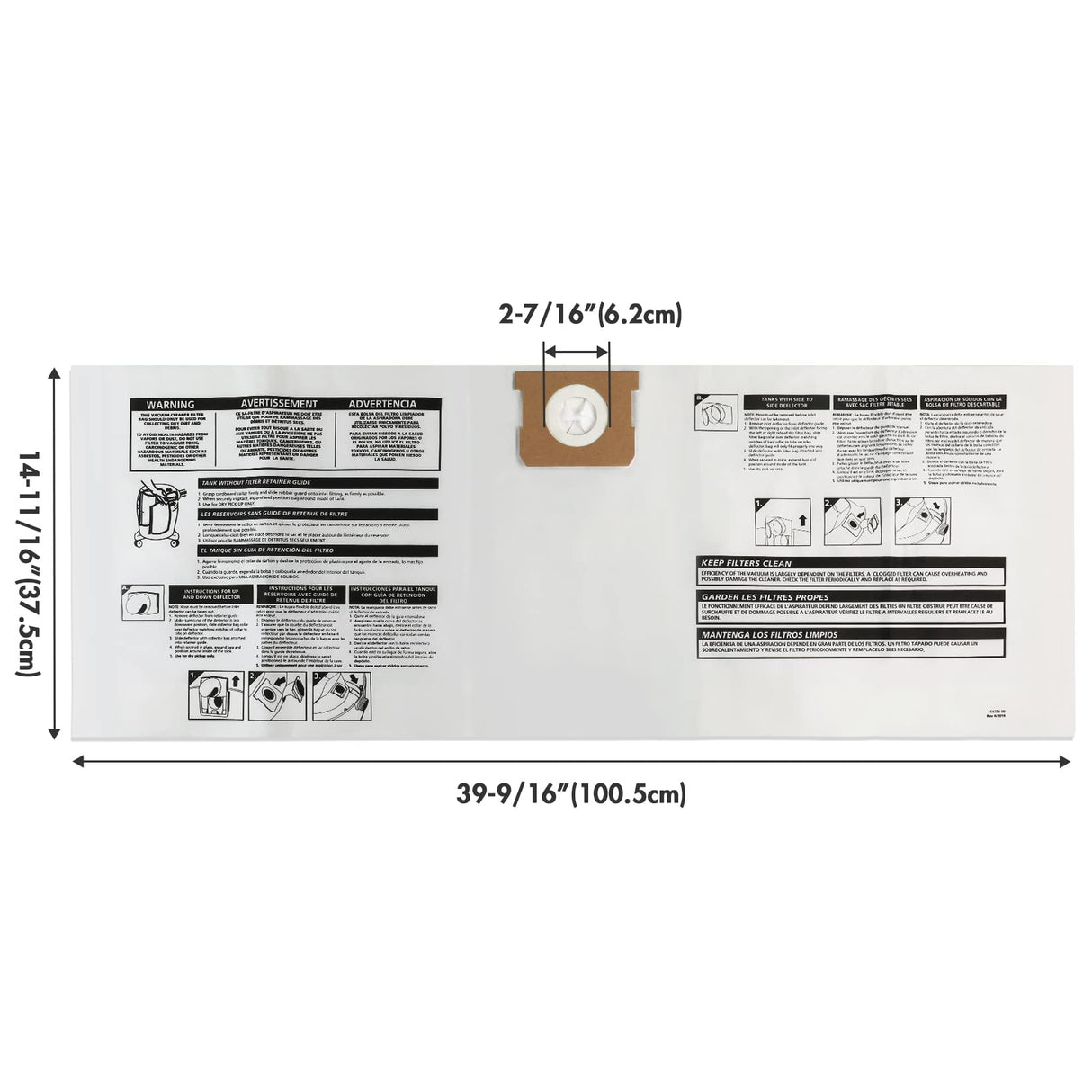 Shop-Vac 90662 10-14 Gallon Disposable Collection Filter Bag, 6 Pack Shop-Vac