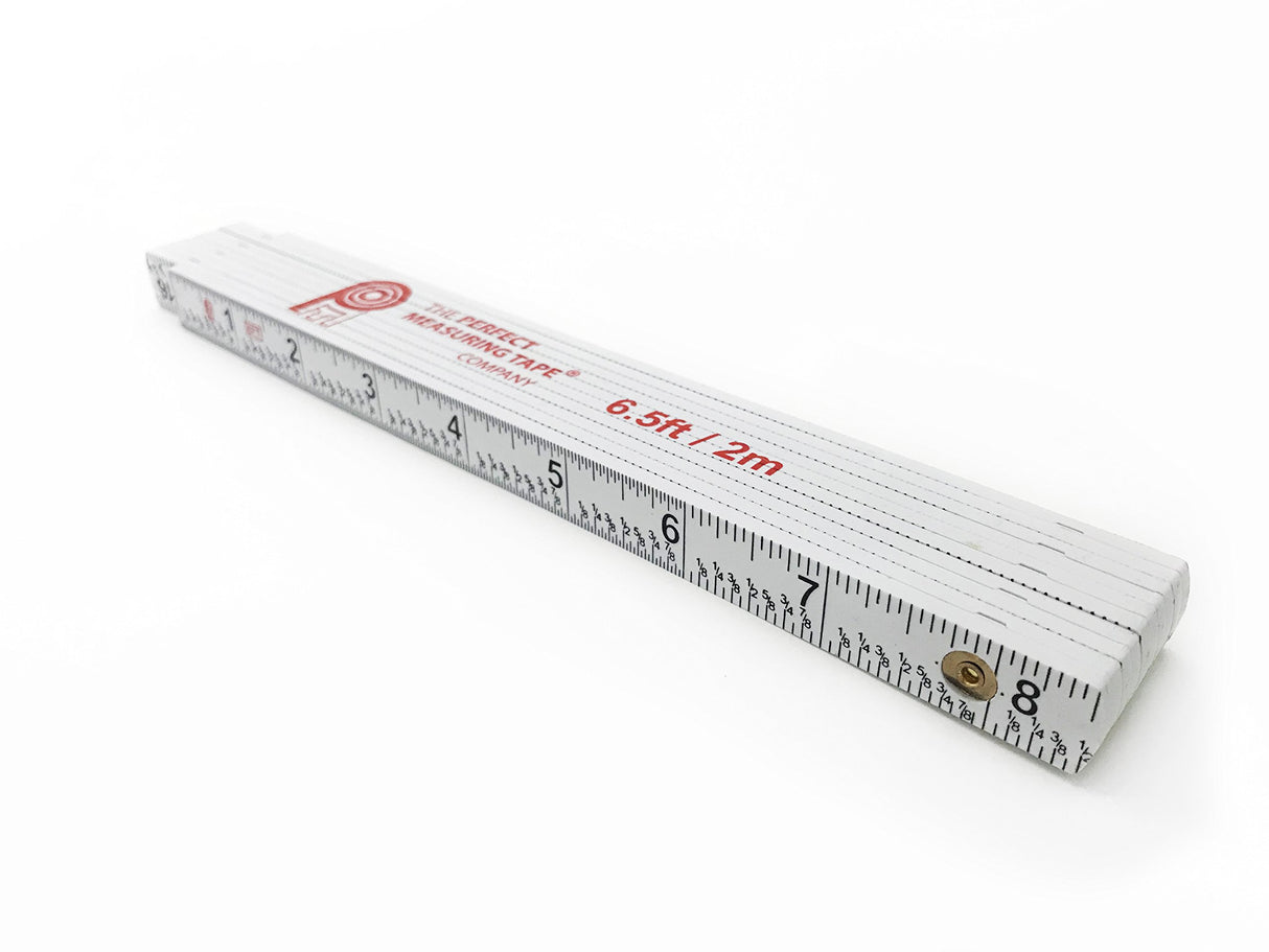 Perfect Measuring Tape Co. FR-72 Carpenter's Folding Rule Lightweight Composite Construction Ruler (Folding Yard Stick) with Easy-Read Inch Fractions PERFECT MEASURING TAPE