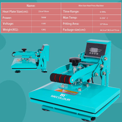 MECOLOUR Heat Press 9 x12 Digital Heat Press Machine Fast Heating, High Pressure Heat Press Machine for T-Shirt, Power Digital Industrial Sublimation - WoodArtSupply