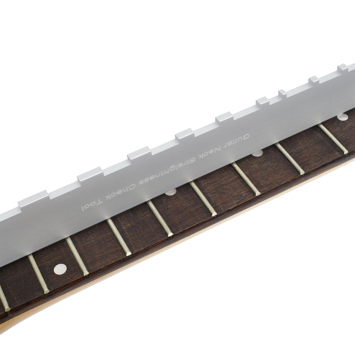 Frautron Guitar Neck Notched Straight Edge, 4mm Thick Aluminum Guitar Neck Maintenance Setup Tool, Pro Luthiers Repair Tool for Gibson 24.75" Fender Frautron