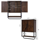 Rustown Vintage Farmhouse Wall Mounted Medicine Cabinet with Barn Doors and Towel Bar RUSTOWN