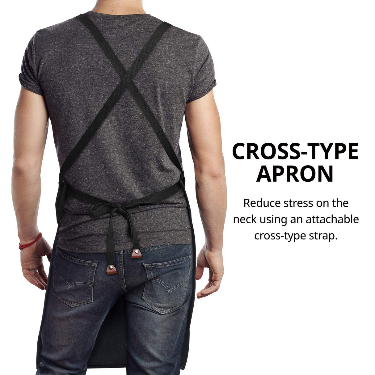 carrotez Durable Goods - Heavy Duty Canvas Work Apron [2nd Generation], Barber apron, Cotton Canvas Cross Back Adjustable Apron with Pockets, carrotez