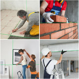 16 Lines Laser Level Self Leveling, 4x360°Professional 4D Green Cross Line laser Level for Construction and Picture Hanging with 2 Batteries, ENRIPRT