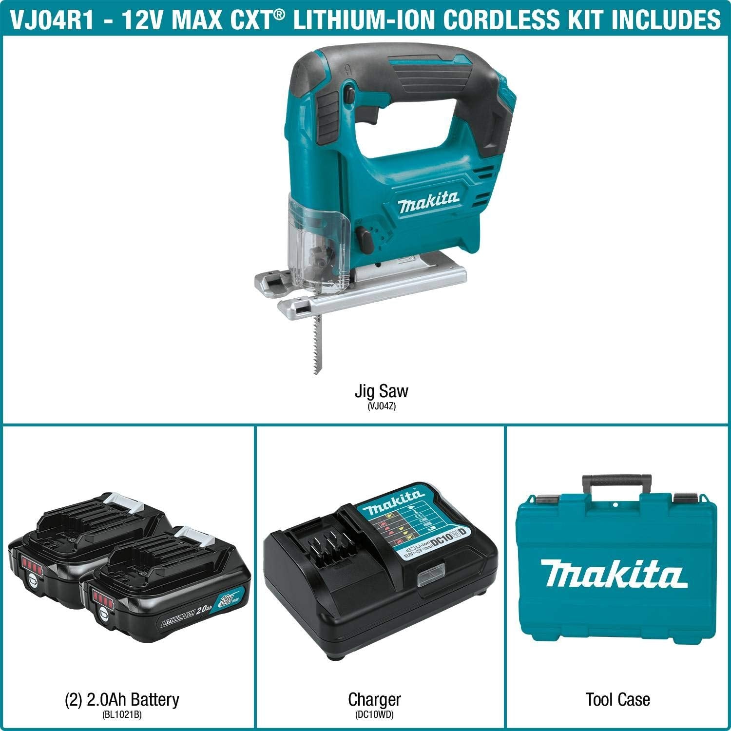 Makita VJ04R1 12V MAX CXT Lithium-Ion Cordless Jig Saw Kit - WoodArtSupply