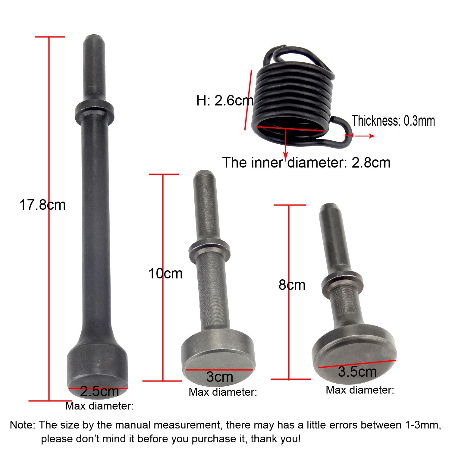 Hanperal 3Pcs Smoothing Pneumatic Air Hammer Pneumatic Chisel bit Set Hanperal
