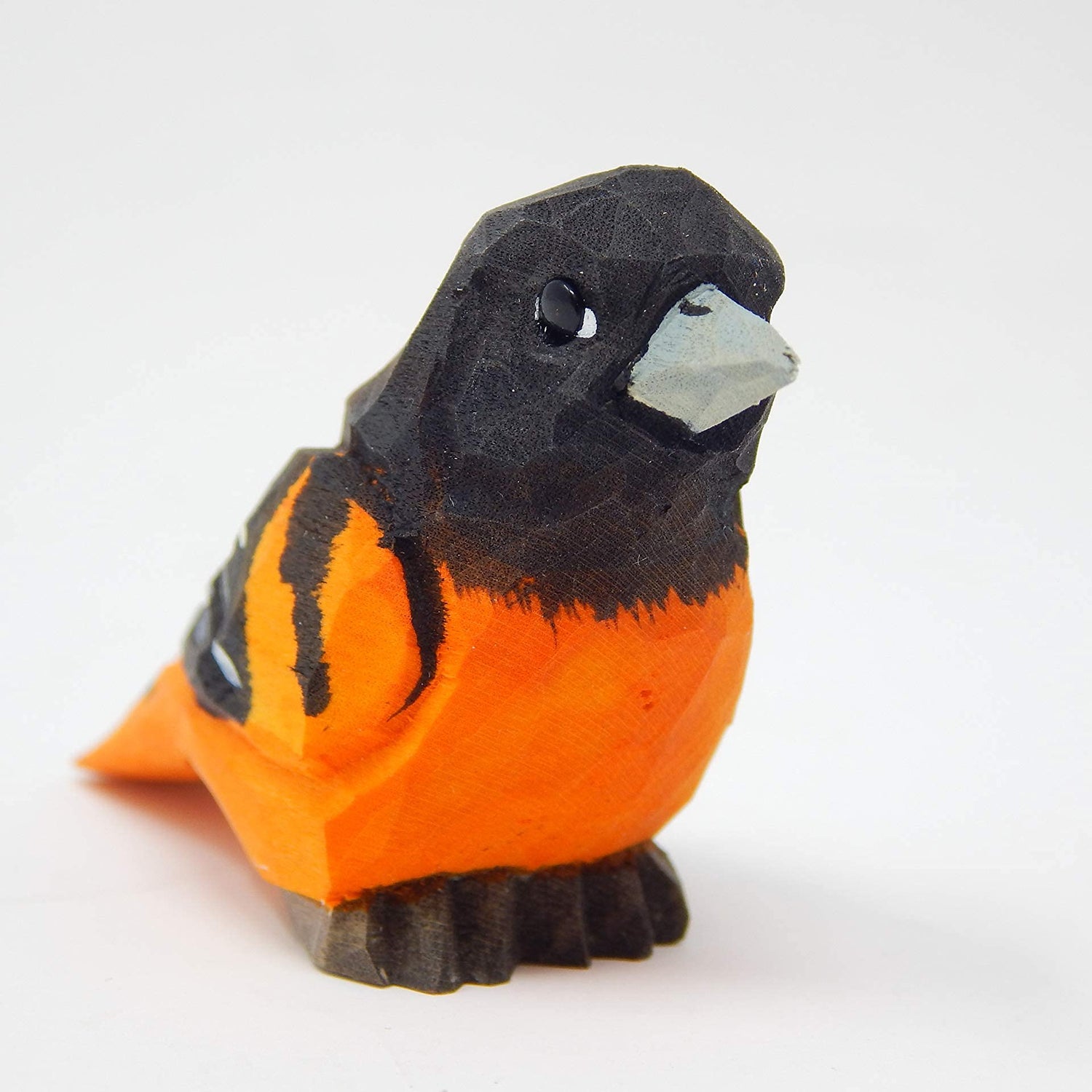 Selsela Oriole Bird Figurine Decoration Baltimore Orchard Wooden Art Statue Carved Small Animal Black Orange Selsela