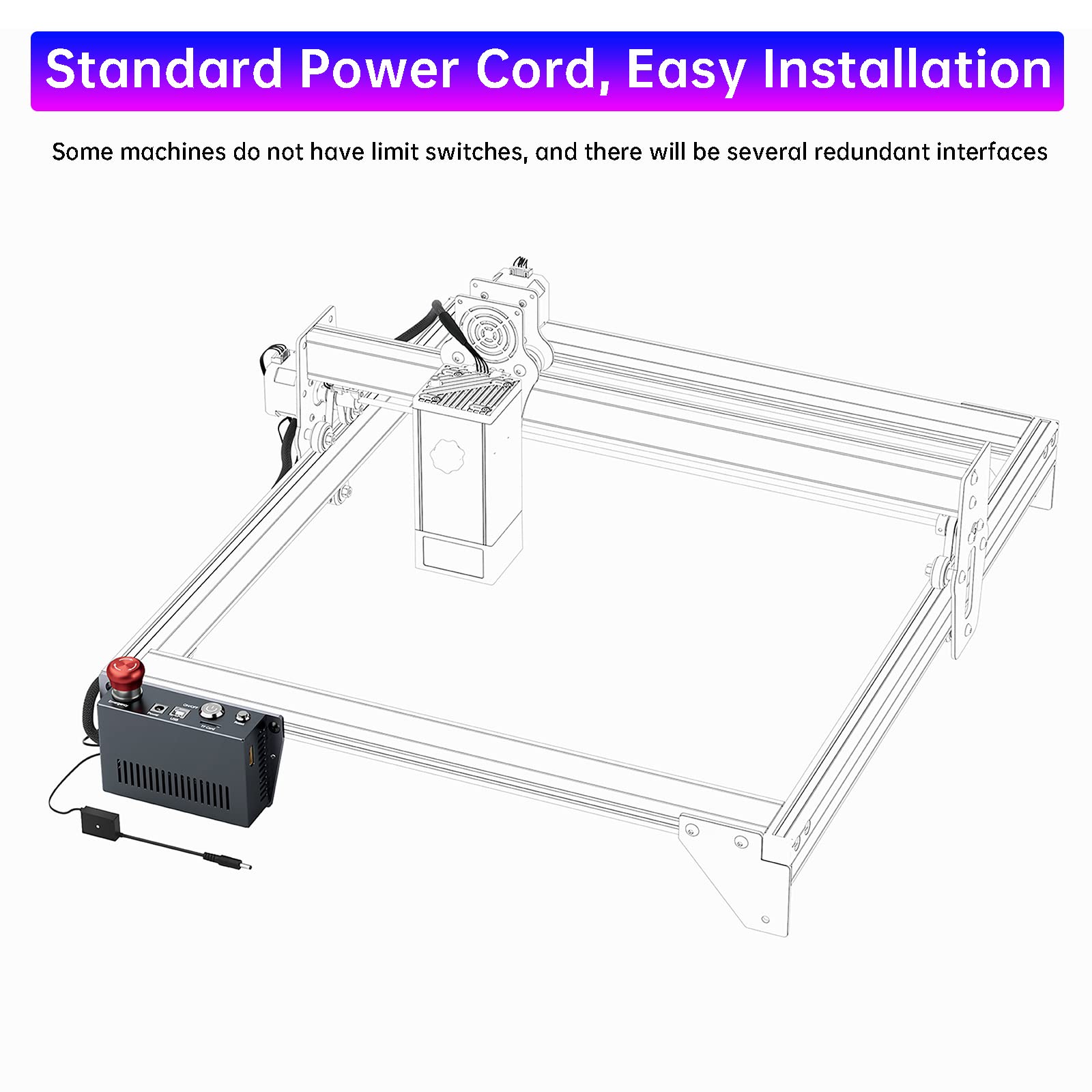 ATOMSTACK AIC1 Air Assist Automatic Control Kits for Frame-Shaped Laser Engraver, Auto ON/Off Air Assist for LightBurn M7, Support Offline Engraving, - WoodArtSupply