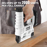 Bielmeier 20V Cordless Brad Nailer, 2-in-1 18 Gauge Nail Gun Battery Powered, Electric Staple Gun for Upholstery, Carpentry, and DIY, Include 2.0Ah BIELMEIER