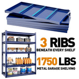 REIBII Garage Shelving Garage Storage Shelves Garage Shelves Heavy Duty Shelving Adjustable 5 Tier Metal Shelving 1750LBS Shelving Unit Industrial REIBII