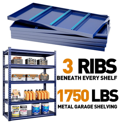 REIBII Garage Shelving Garage Storage Shelves Garage Shelves Heavy Duty Shelving Adjustable 5 Tier Metal Shelving 1750LBS Shelving Unit Industrial - WoodArtSupply