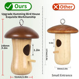 Hummingbird House,2023 New Mushroom Wooden Hummingbird Houses for Outside for Nesting, Gardening Gifts,Home Garden Decoration,3 Pack LOTKEY