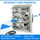 KEN BROWN 20 Inch Shutter Exhaust Fan With 1.65 Meters Power Cord Wall Mounted, High Speed 3500CFM, Vent Fan For Garages And Shops, Greenhouse,Attic KEN BROWN