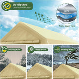 10x20 ft Heavy Duty Carport with Removable Sidewalls,All Weather Carport Garage Party Tent Large Outdoor Canopy Storage Shed for Grezone