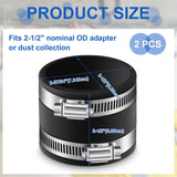 Minatee 2 Pcs Dust Control Flex Cuffs with Adjustable Hose Clamps Hose Connector Ports with Stainless Steel Clamps Dust Collection Fittings, Black Minatee