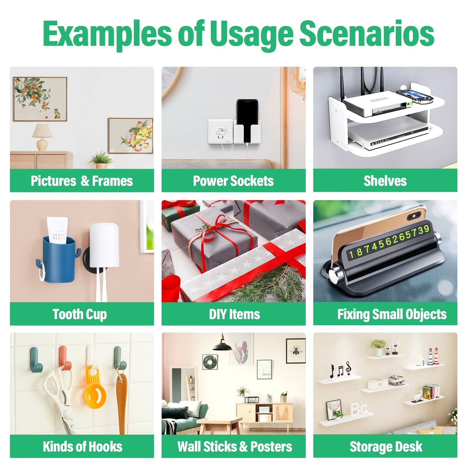 CREGEAR Double Sided Tape Heavy Duty (10 FT/120in), Transparent Nano Tape, Clear Mounting Tape Strong Adhesive Strips, Multipurpose Wall Hanging CREGEAR