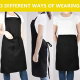 Will Well Chef Apron for Men and Women Professional for Cooking With Pockets - Adjustable - Bib Aprons - Water & Oil Resistant - 1 Pack, Black Will Well