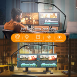 LED Desk Lamp with Clip,Flexible 4 Section 3 Light Source Office Desk Lamp,4 Color Temperatures and 5 Brightness Level Desk Light,Night Eye AILBTON