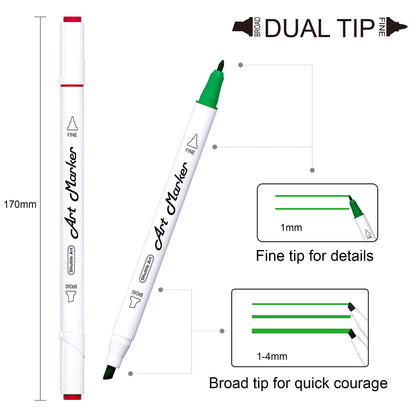 Shuttle Art Alcohol Marker Pad Bundle, Set of 101 Colors Dual Tip Alcohol Markers + 80 Sheets Marker Pad - WoodArtSupply