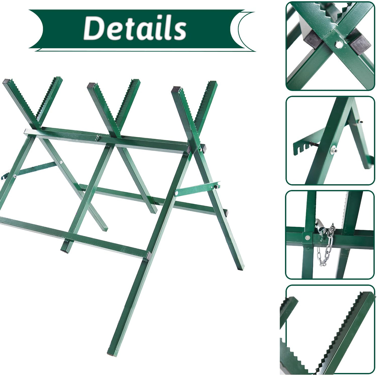 FLITURE Saw Horses Heavy Duty Folding Saw Horses Metal Log Holder for Cutting Saw Horse Adjustable Sawhorse Support 260LB Weight Capacity FLITURE