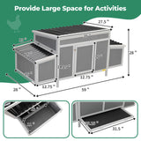 COZIWOW Durable Assembled Wooden 59" L Outdoor Large Chicken Coop with Two Nesting Boxes, Comfortable Hen House, Indoor Weatherproof Rabbit Hutch COZIWOW