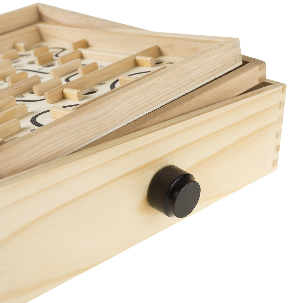 Labyrinth Wooden Maze Game with Two Steel Marbles, Puzzle Game for Adults, Boys and Girls by Hey! Play! , Tan Hey! Play!