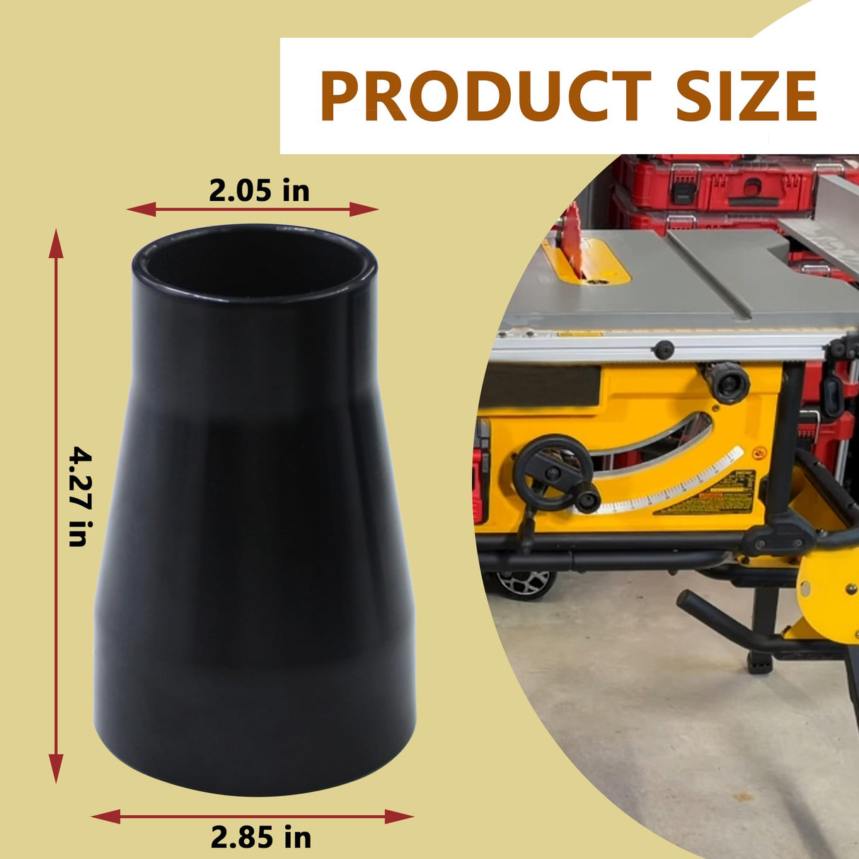 Table Saw Vacuum Adapter Dust Collection Fits for DEWALT DWE7491 Table Saw for DeWALT DXV10P 10 gallon Poly Wet Dry Vacuum(1 Pcs) Rsoise