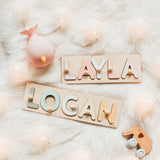 Custom Wooden Name Puzzle With Pegs, Montessori Toys for Child, Easter Baby Gift, Nursery Decor, Christmas Present for Baby, Personalized Present BUSY PUZZLE
