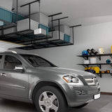 FLEXIMOUNTS 4x8 Overhead Garage Storage Rack, Garage Storage Organization System, Heavy Duty Metal Garage Ceiling Storage Racks, 2 pack, Hammertone FLEXIMOUNTS