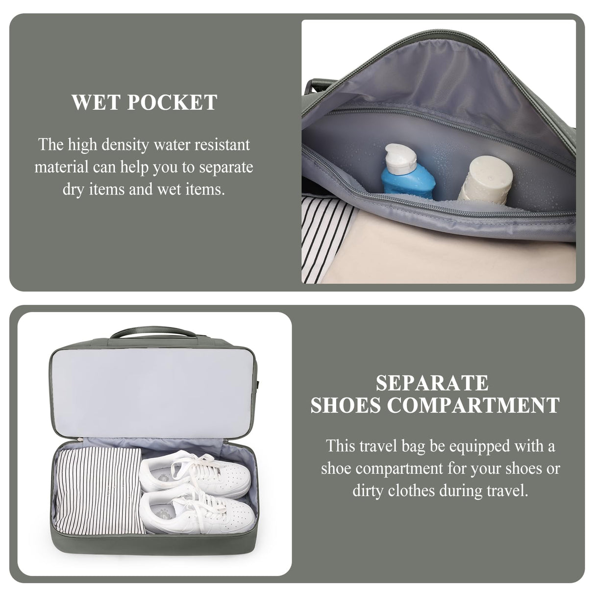 Weekender Bags for Women,Personal Item Travel Bag with Shoes Compartment,Overnight Travel Duffel Bag with Wet Pocket and Separate Toiletry Bag,Gym SYCNB