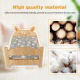 Midollarle Rabbit Bed with Soft Mat, Detachable Small Animal Bed, Wood Rabbit Habitat for Small Pets to Have a Cozy nest (Guinea Pig Hamster Ferrets Midollarle