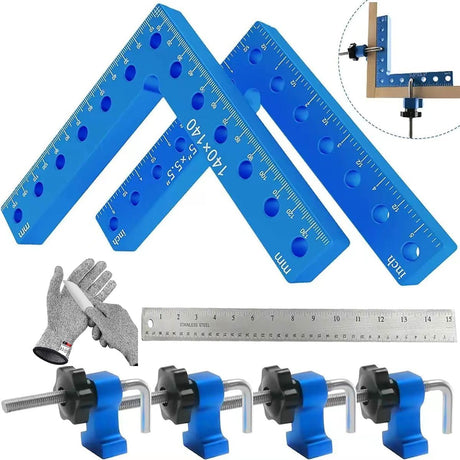 YAOSAN upgrade 90 Degree Positioning Squares Right Angle Clamping squares Clamps Aluminum Alloy Woodworking Carpenter Corner Clamping Square 5.5" YAOSAN