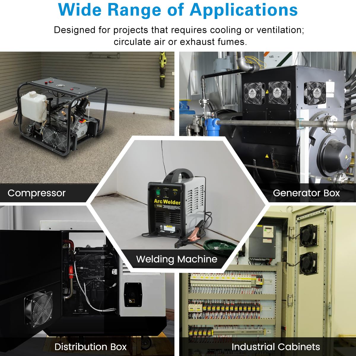GDSTIME AXIAL Fan 15050, 110V 120V AC 150mm x 150mm x 50mm Fan, Ventilation Exhaust Projects Cooling Fan GDSTIME