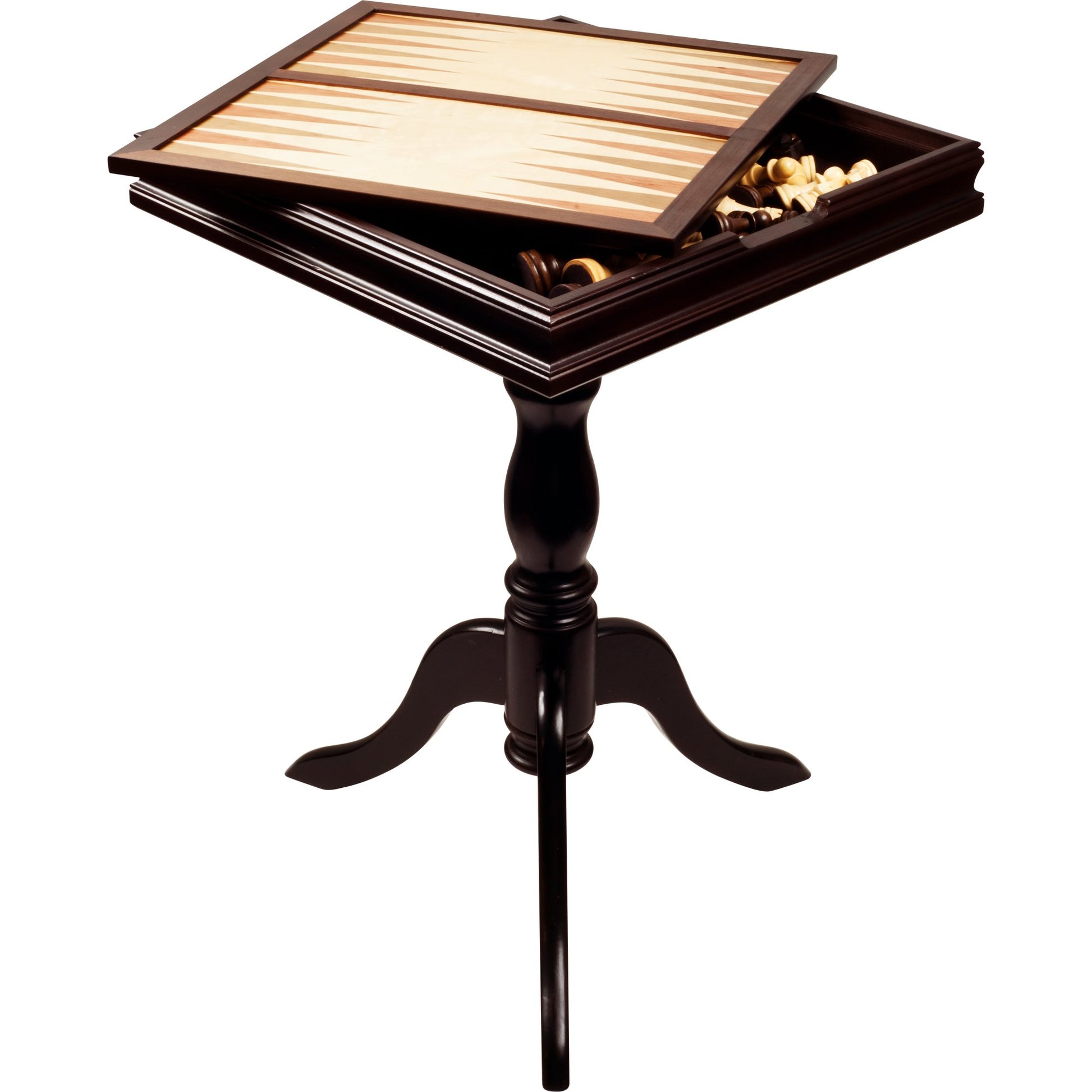 Hey! Play! Deluxe Chess & Backgammon Table by Trademark Games, Brown/White/Tan, 27x18.125x18.125 - WoodArtSupply