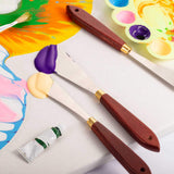 Painting Knife Set Painting Mixing Scraper Stainless Steel Palette Knife Painting Art Spatula with Wood Handle Art Painting Knife Tools for Oil Honoson