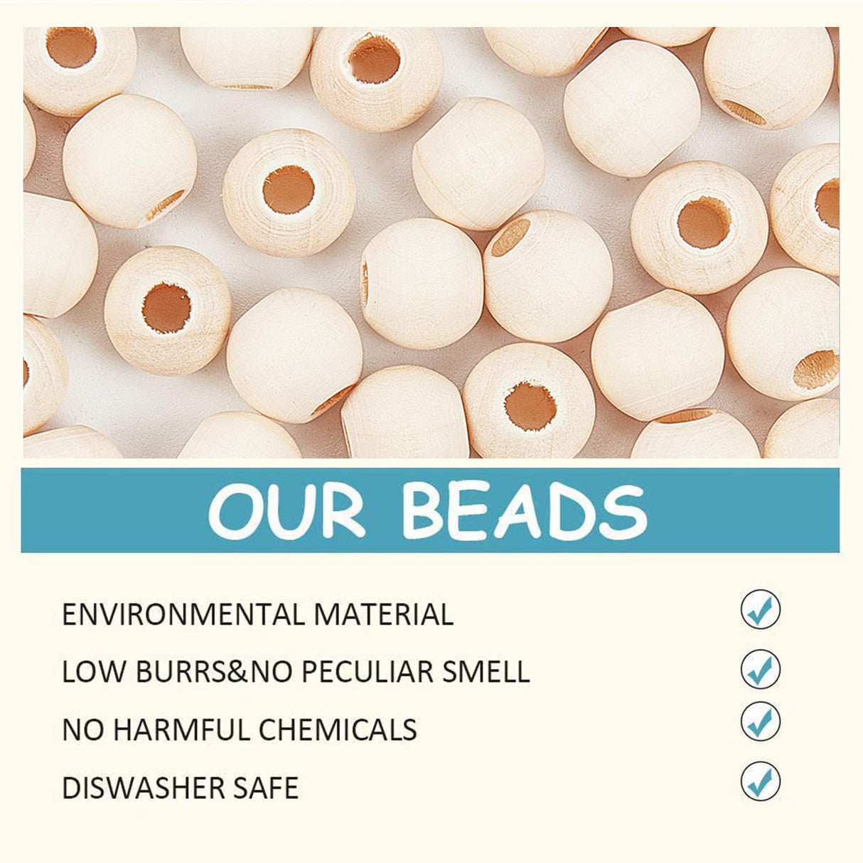 PH PandaHall 500pcs Natural Wood Beads 12mm Large Hole Wood Beads Unfinished Wooden Spacer Beads for Christmas Macrame Garland Farmhouse Decor PH PandaHall