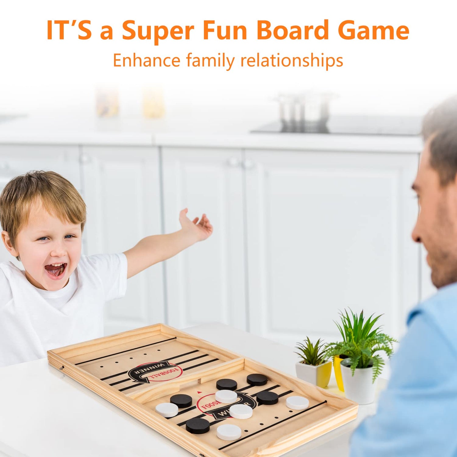 Kongwal Large Sling Puck Game, Foosball Winner Board Game, Wooden Hockey Table Game, Fast Paced Slingshot Game Board, Rapid Sling Table Battle Speed kongwal