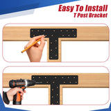XIHUWZ 4 Pcs T Post Bracket,13"x3"T Flat Mending Plate Joining Brackets, Connecting Brackets, T Shape Strap Plate Fit 4x4,6x6 for Repair XIHUWZ