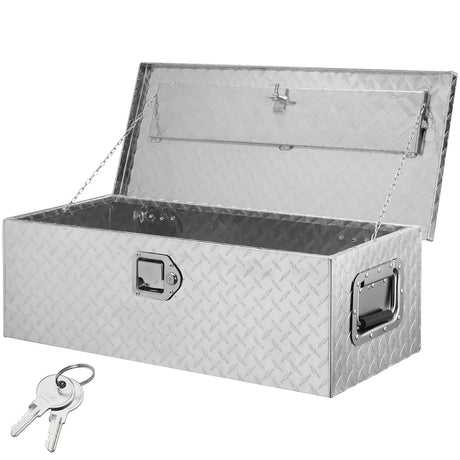 VEVOR Heavy Duty Aluminum Truck Bed Tool Box, Diamond Plate Tool Box with Side Handle and Lock Keys, Storage Tool Box Chest Box Organizer for Pickup, VEVOR