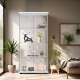 Elegant Glass Display Cabinet with Lockable Door and 4 Shelves - Easy 30-Minute Assembly Generic