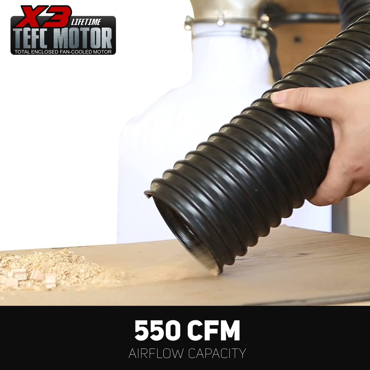 BUCKTOOL 1HP 6.5AMP Wall-mount Dust Collector with Remote Control and 2-micron Dust Filter Bag 550CFM Air Flow DC30A-1 Bucktool