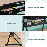 ZENY Drafting Table Art Desk Drawing Table Height Adjustable Artist Table Tilted Tabletop w/Drafting Stool and Storage Drawer for Reading, Writing, ZENY