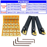 ASZLBYM 5/8" 36PCS Indexable Carbide Lathe Turning Tool Insert Holder Bit Set MTJNR1616H16 + MWLNR1616H08 + MCLNR1616H12 with CNMG 431 + WNMG 431 + ASZLBYM